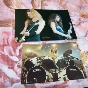 Metallica and Lars Ulrich Glossy Photo & POST CARD 90s vintage